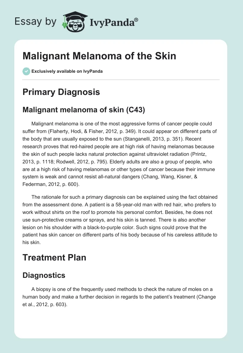 Malignant Melanoma of the Skin. Page 1
