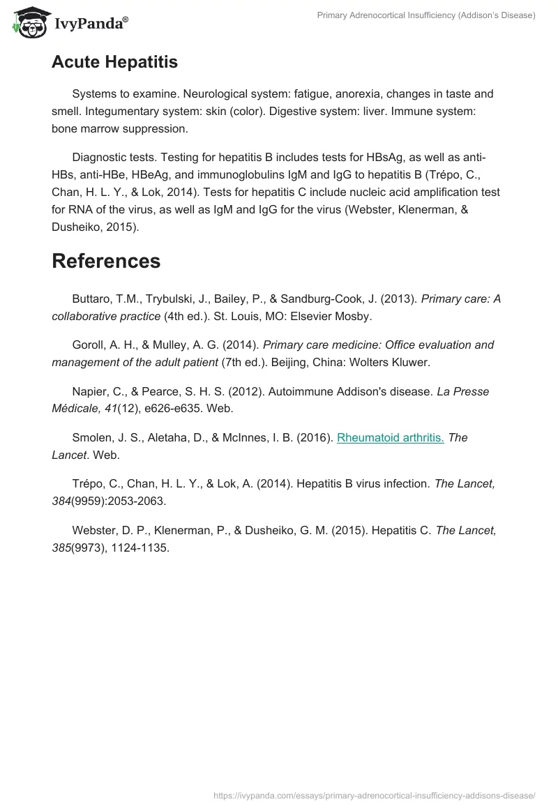 Primary Adrenocortical Insufficiency (Addison’s Disease). Page 4