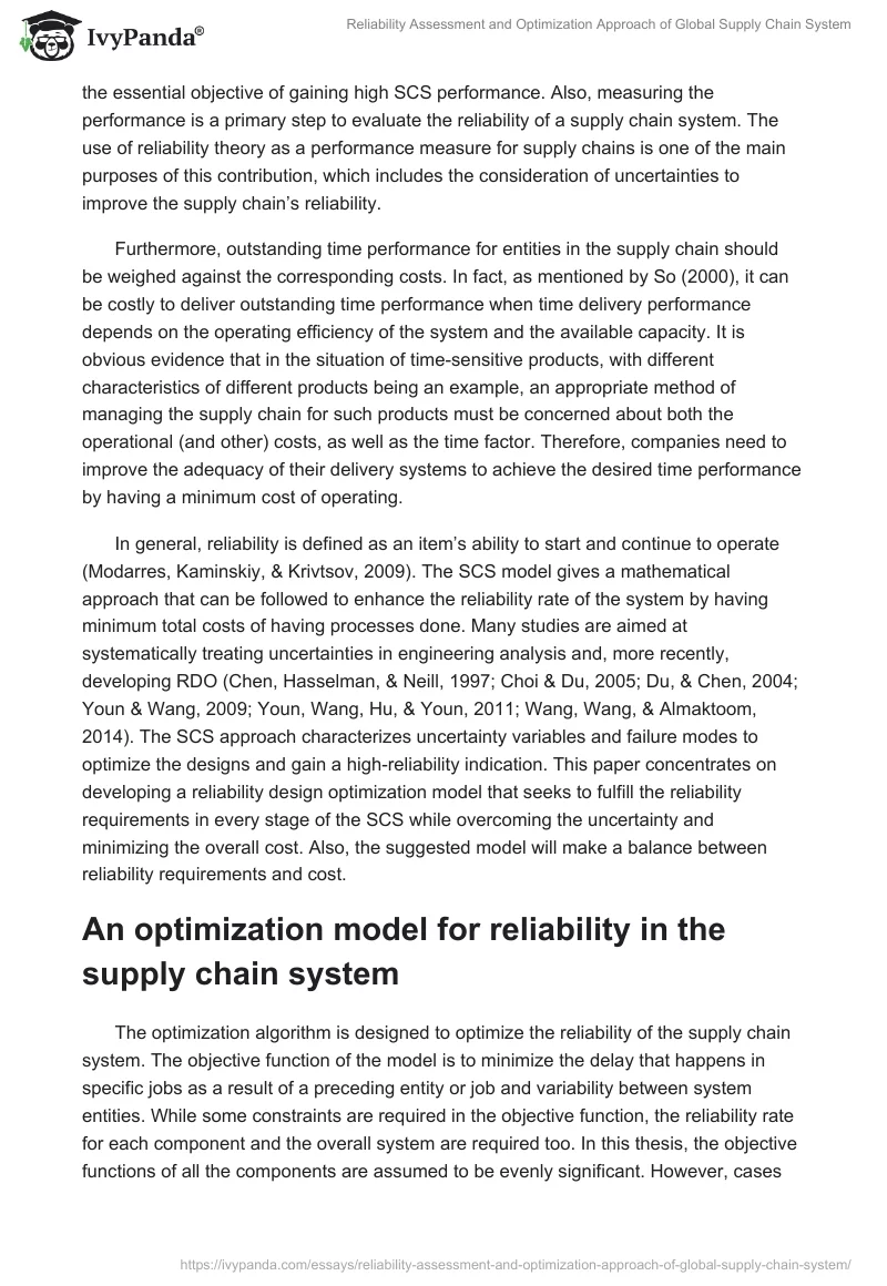Reliability Assessment and Optimization Approach of Global Supply Chain System. Page 2