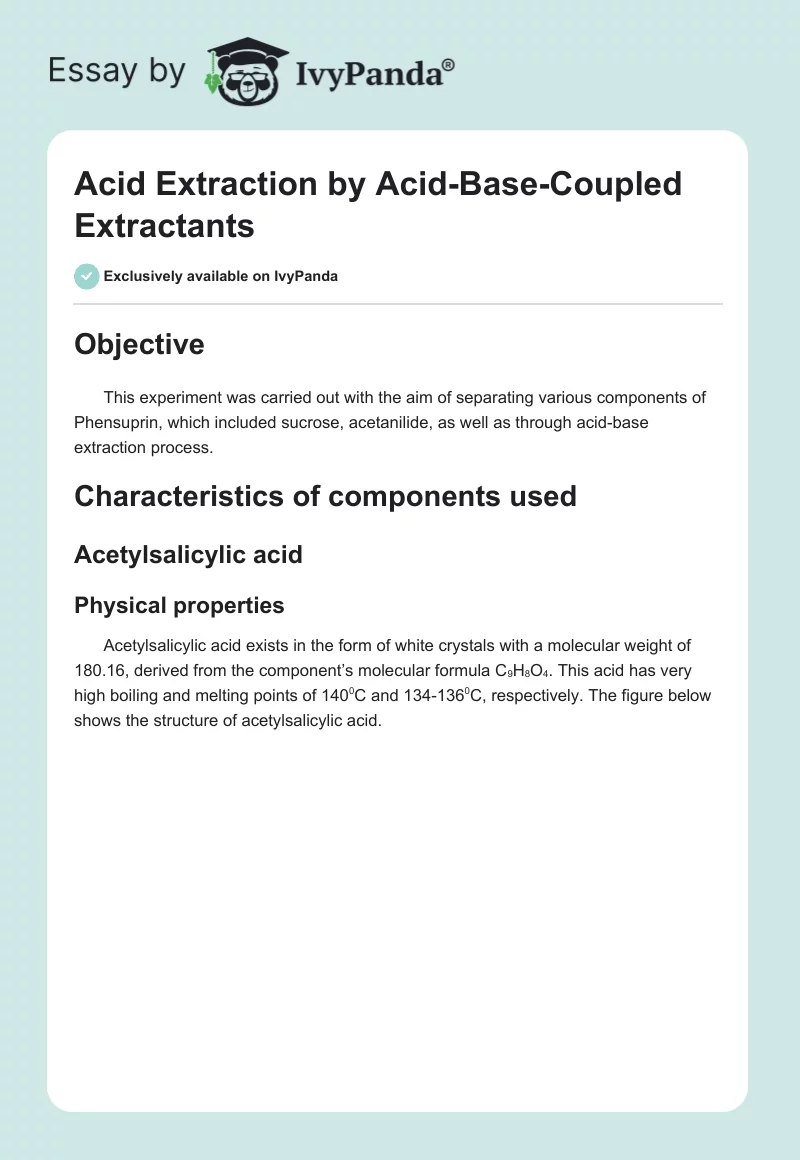 Acid Extraction by Acid-Base-Coupled Extractants. Page 1