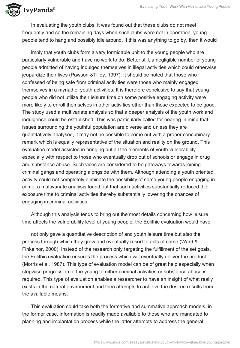 Evaluating Youth Work With Vulnerable Young People. Page 5
