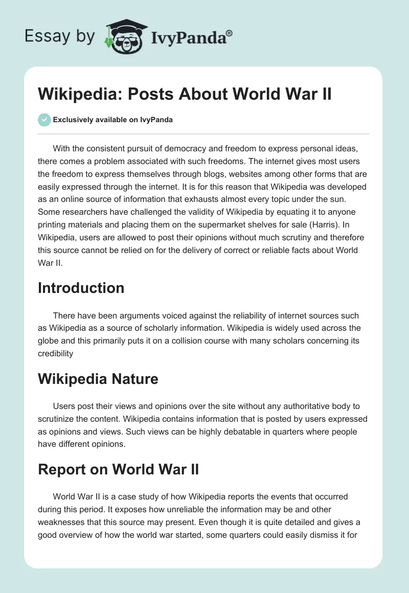 Wikipedia: Posts About World War II. Page 1
