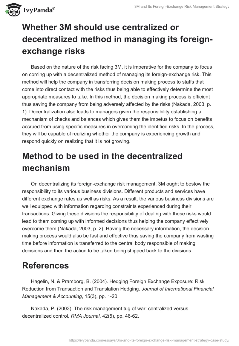 3M and Its Foreign-Exchange Risk Management Strategy. Page 2