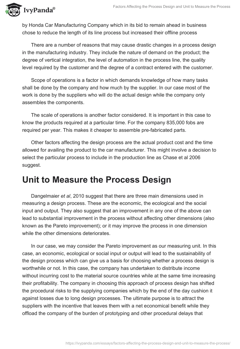 Factors Affecting the Process Design and Unit to Measure the Process. Page 2