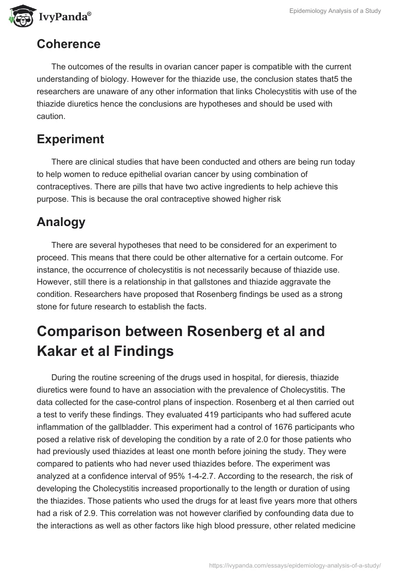 Epidemiology Analysis of a Study. Page 3