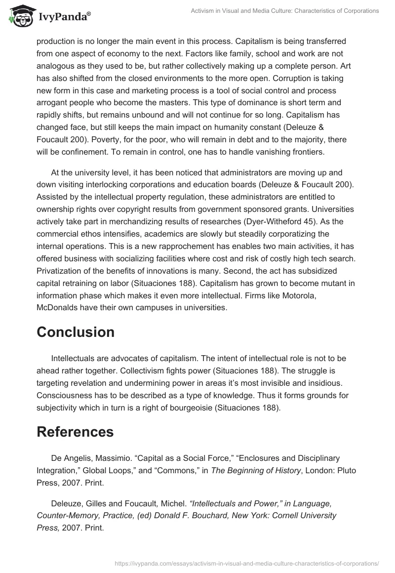 Activism in Visual and Media Culture: Characteristics of Corporations. Page 5