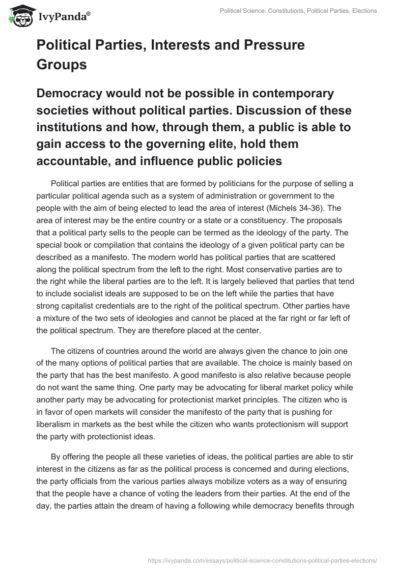 Political Science: Constitutions, Political Parties, Elections. Page 5