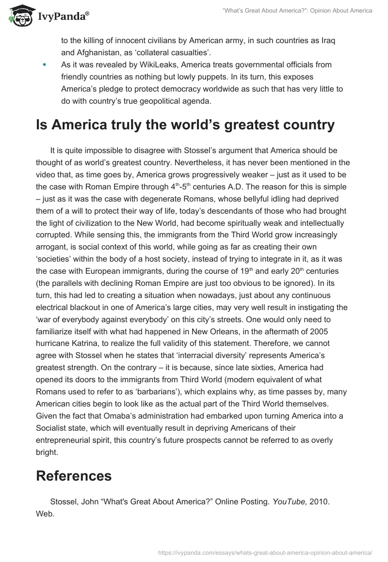 “What’s Great About America?”: Opinion About America. Page 3