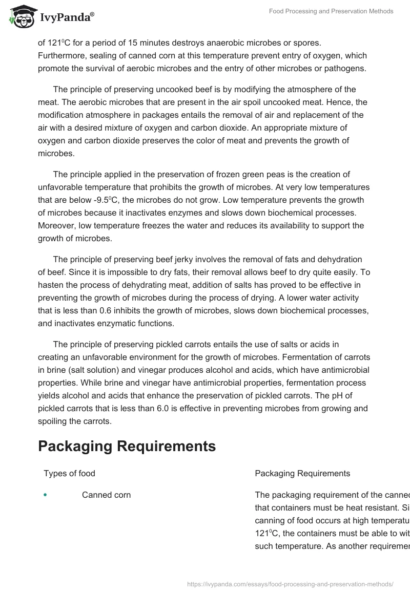 Food Processing and Preservation Methods. Page 2
