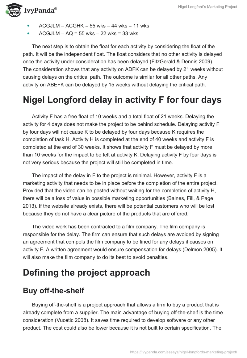 Nigel Longford’s Marketing Project. Page 3