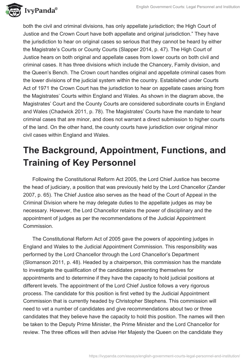 English Government Courts: Legal Personnel and Institution. Page 2
