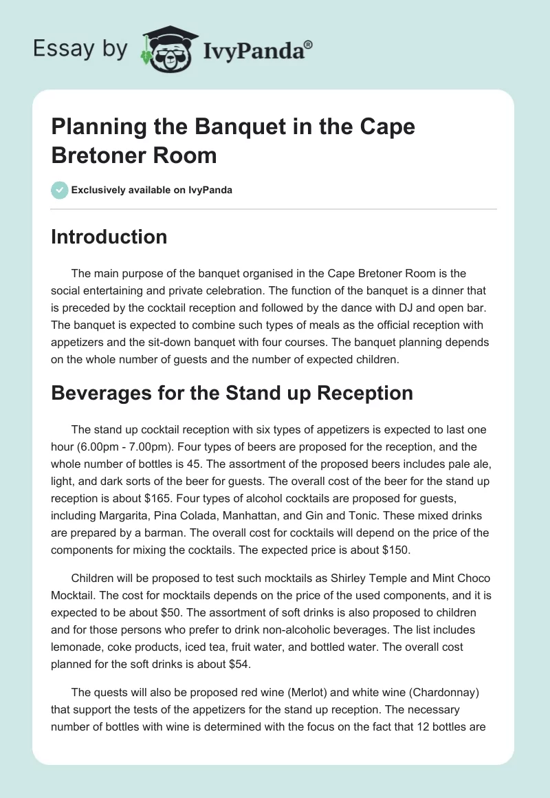 Planning the Banquet in the Cape Bretoner Room. Page 1