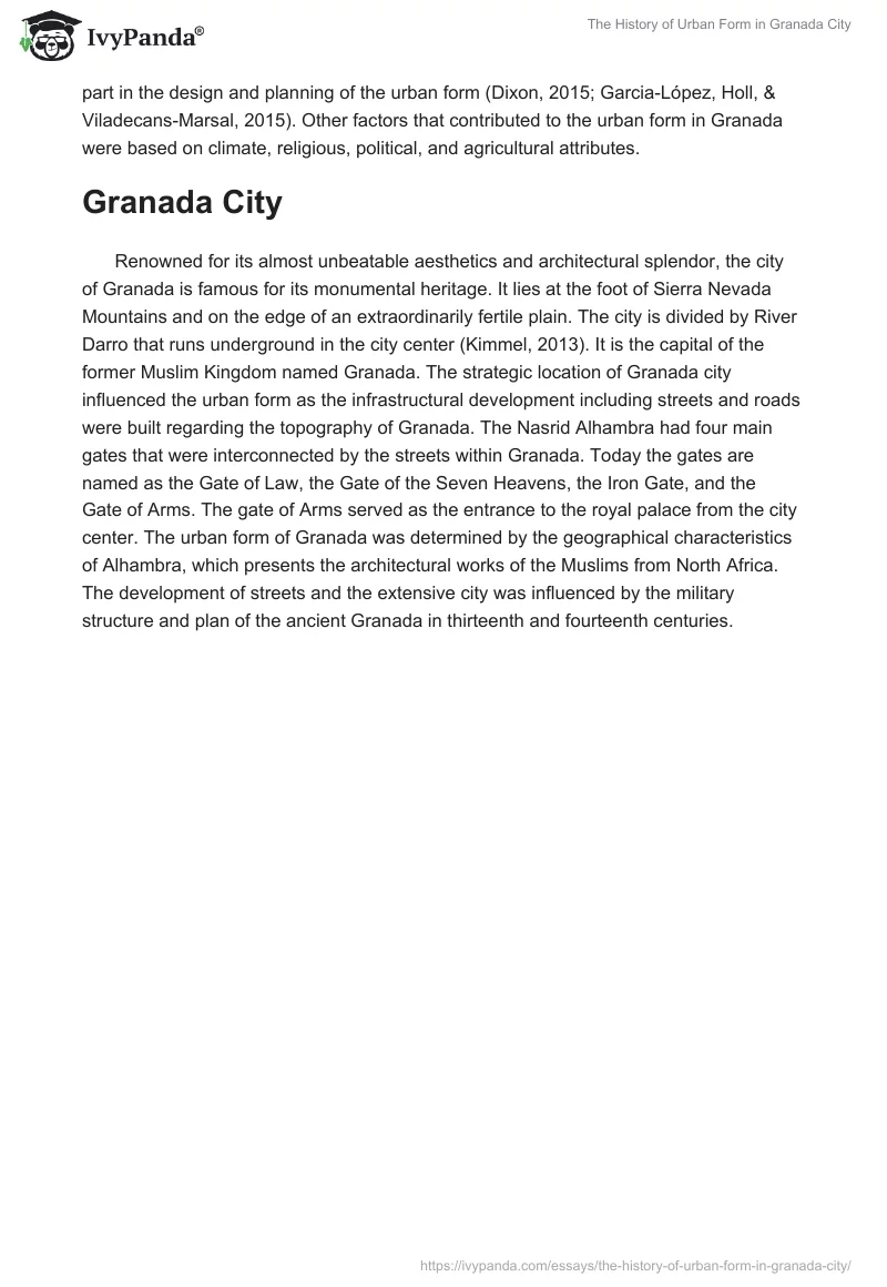 The History of Urban Form in Granada City. Page 2