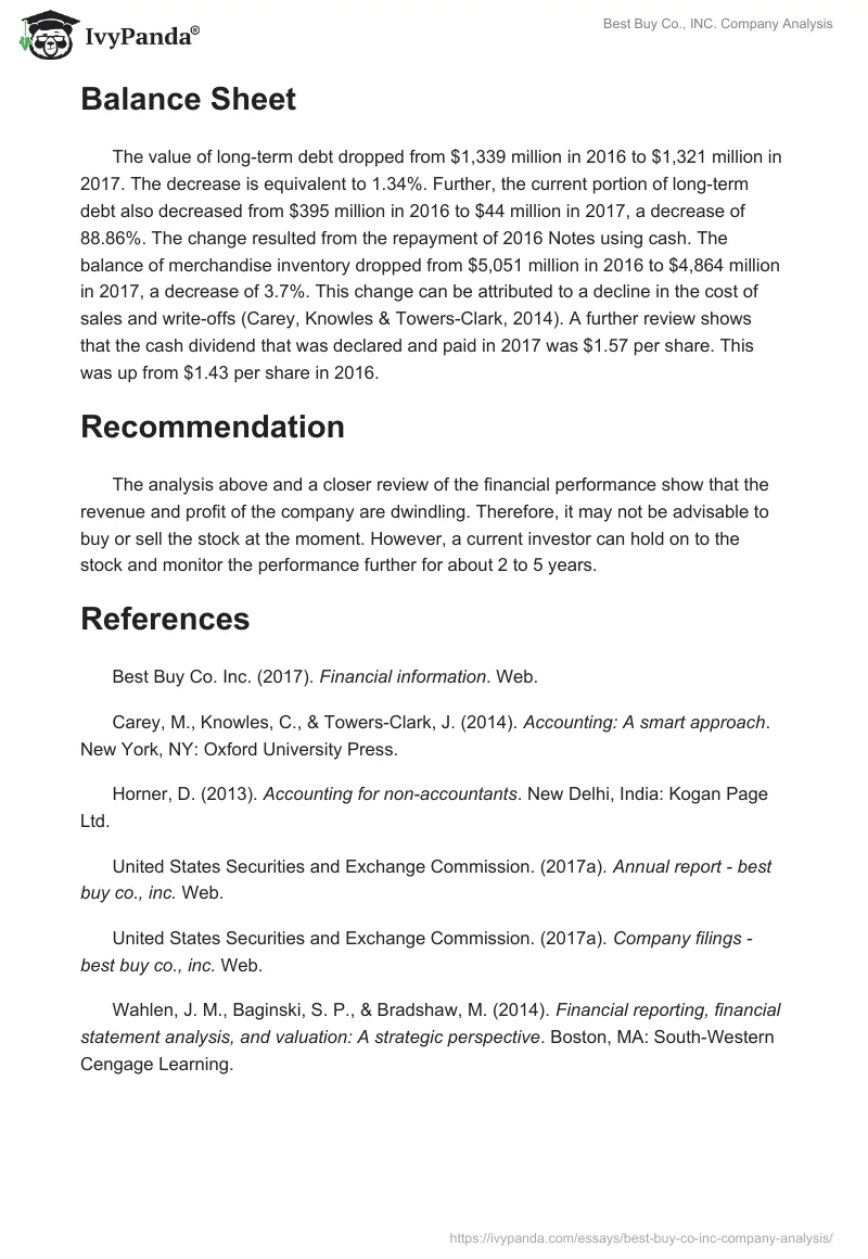 Best Buy Co., INC. Company Analysis. Page 2