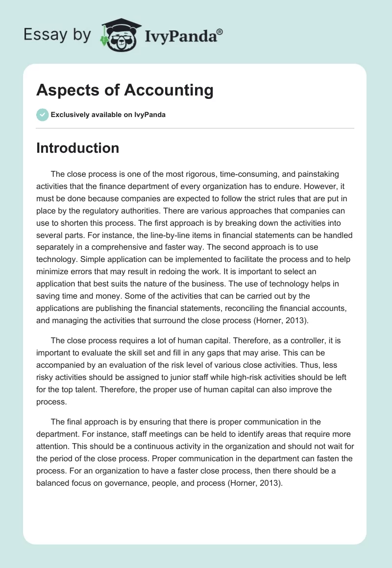 Aspects of Accounting. Page 1