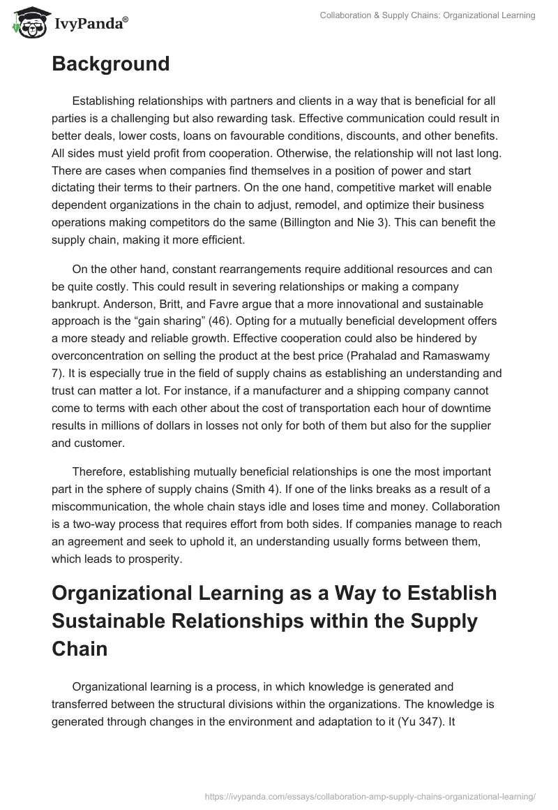 Collaboration & Supply Chains: Organizational Learning. Page 2