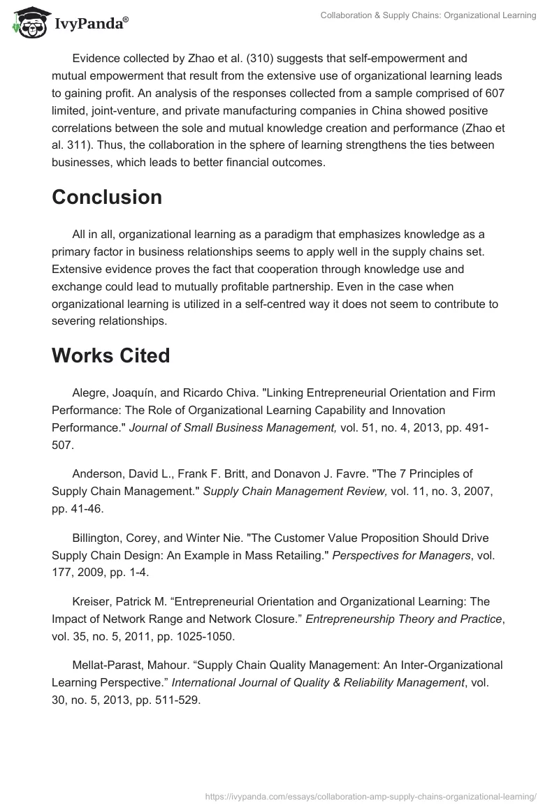 Collaboration & Supply Chains: Organizational Learning. Page 5