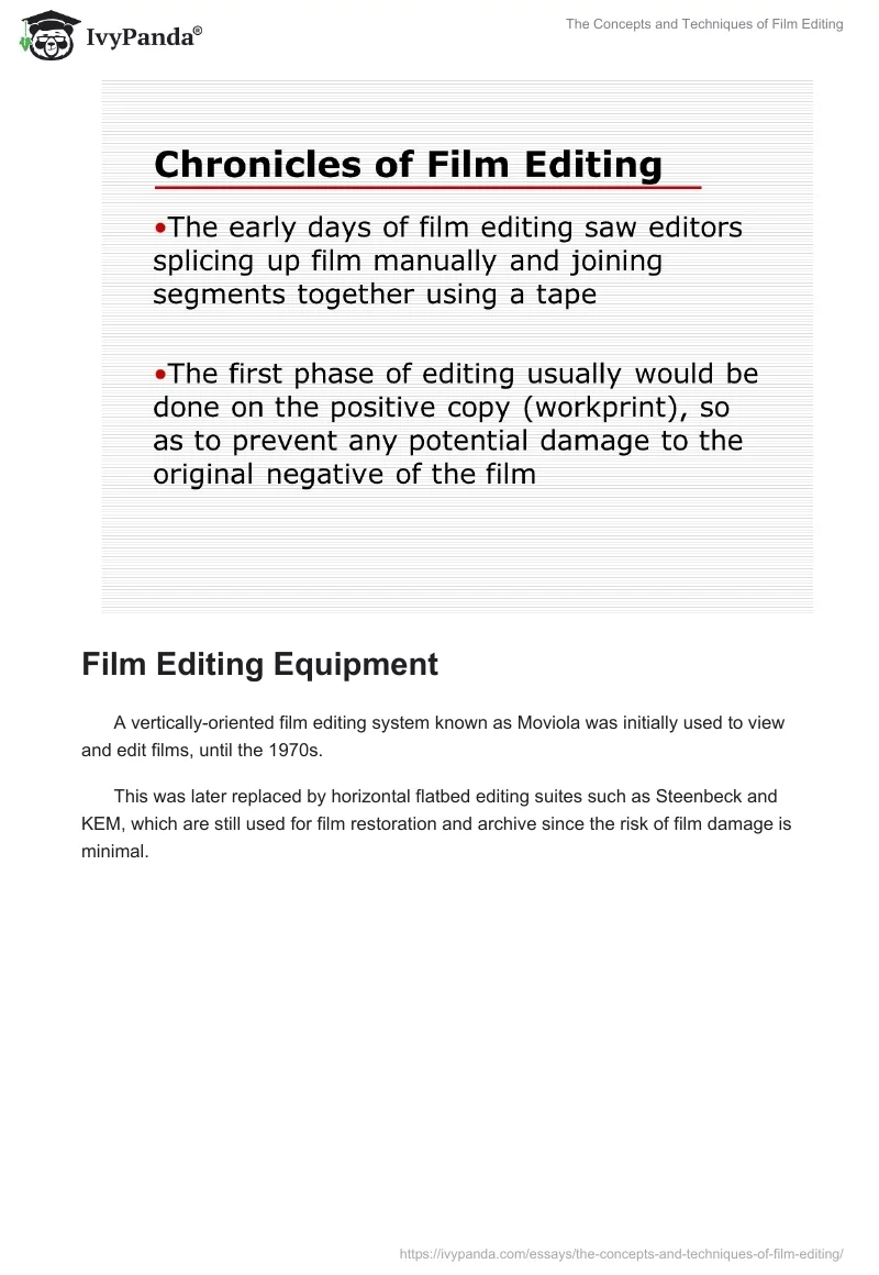 The Concepts and Techniques of Film Editing. Page 4