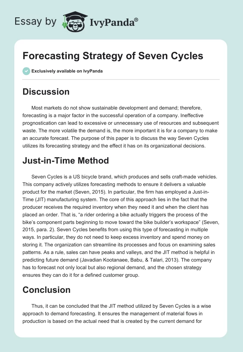 Forecasting Strategy of Seven Cycles. Page 1