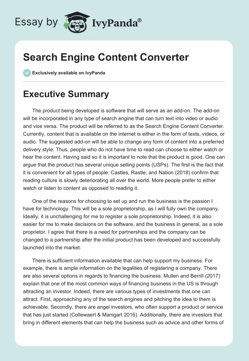 Search Engine Content Converter. Page 1
