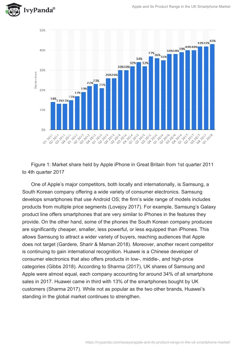 Apple and Its Product Range in the UK Smartphone Market. Page 3