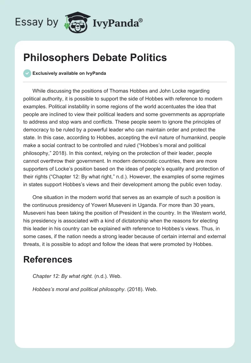 Philosophers Debate Politics. Page 1