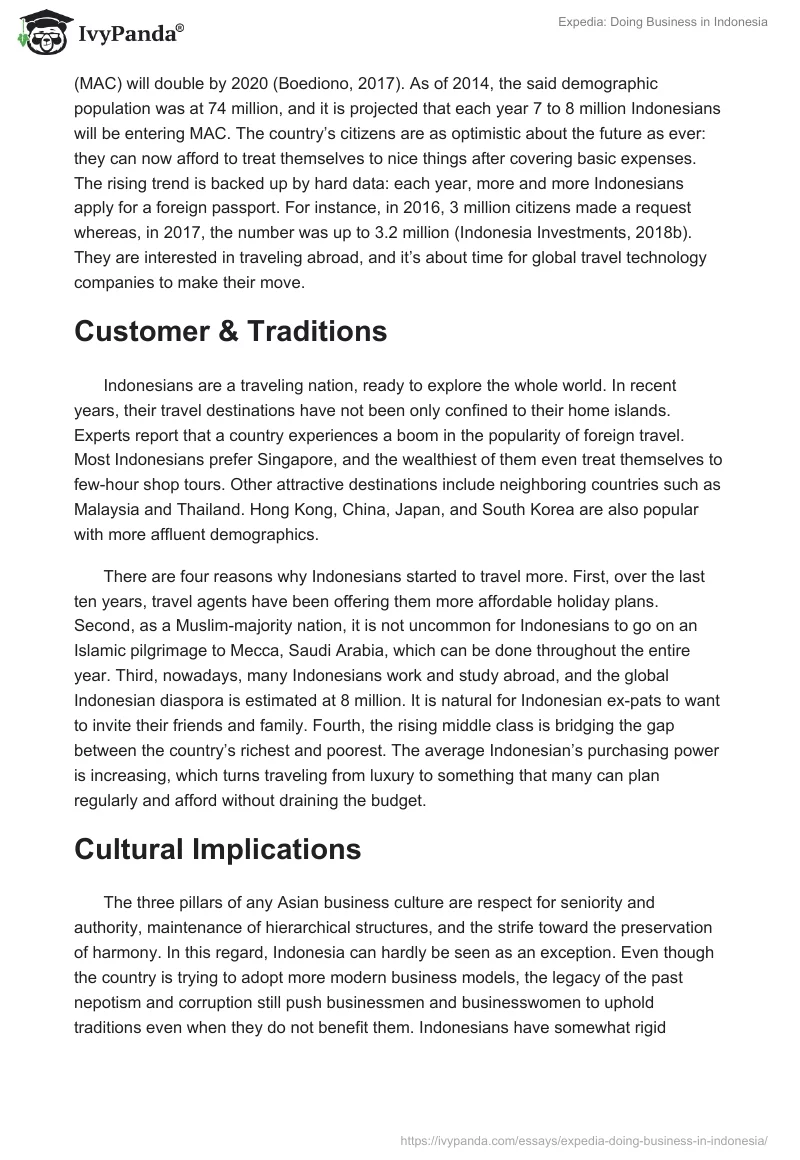 Expedia: Doing Business in Indonesia. Page 2
