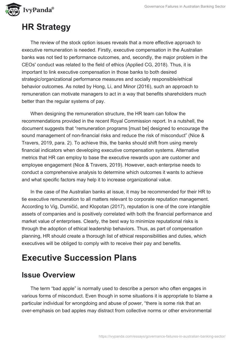 Governance Failures in Australian Banking Sector. Page 2