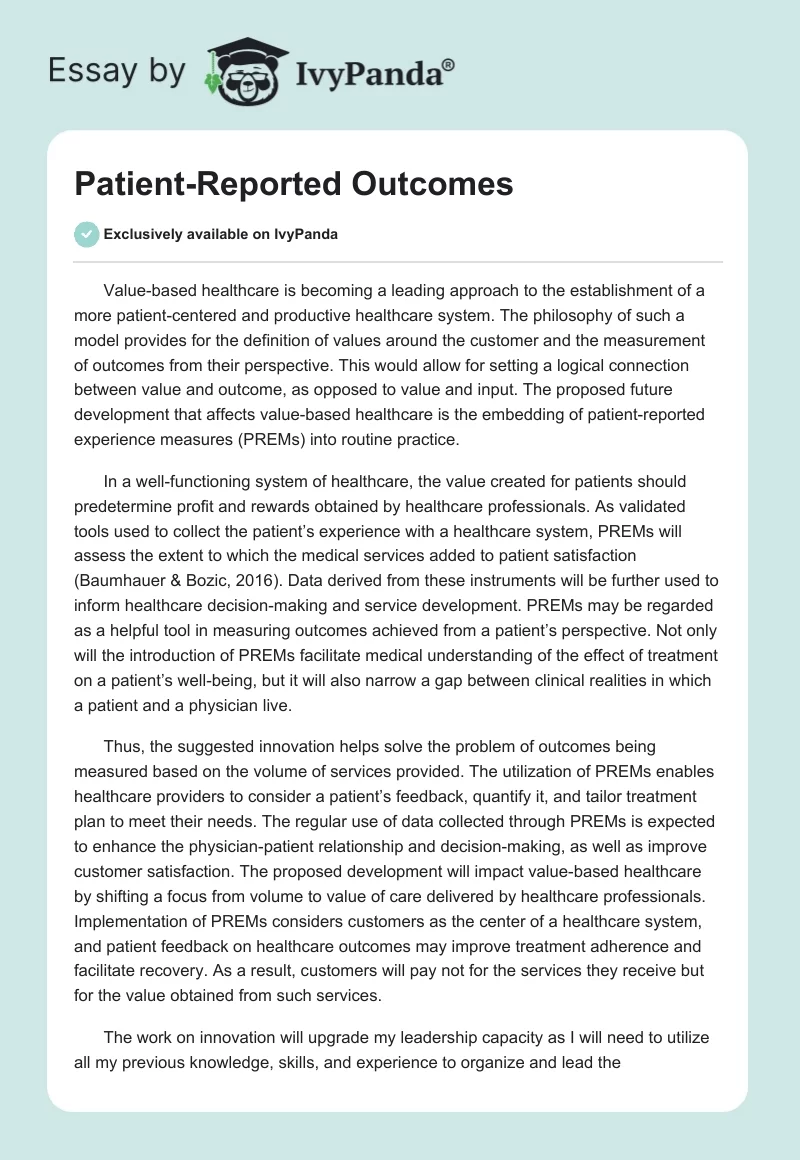 Patient-Reported Outcomes. Page 1