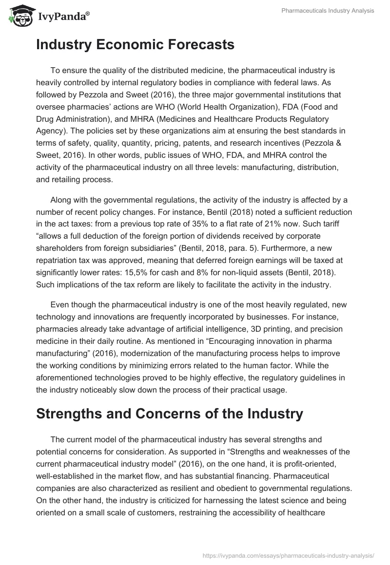 Pharmaceuticals Industry Analysis. Page 3