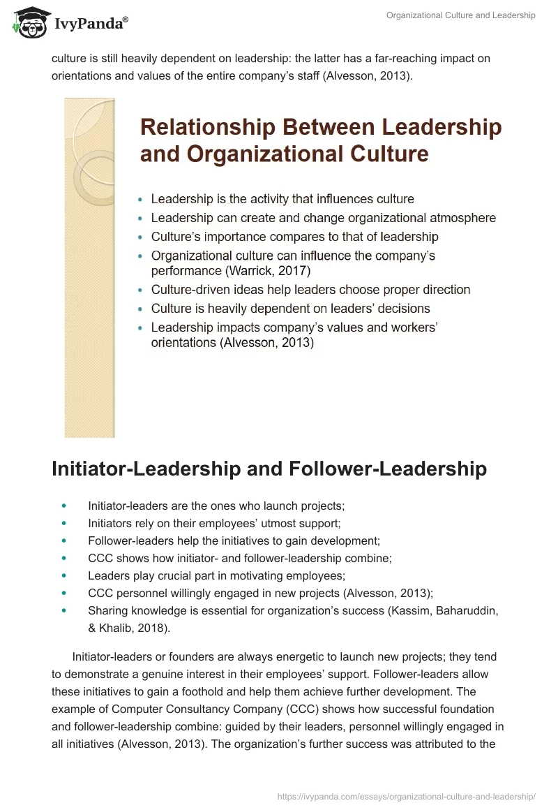 Organizational Culture and Leadership. Page 4