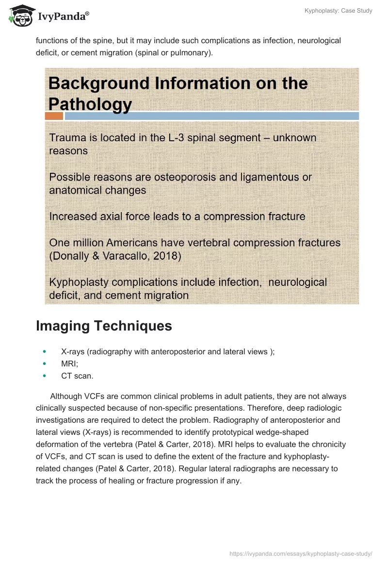Kyphoplasty: Case Study. Page 3