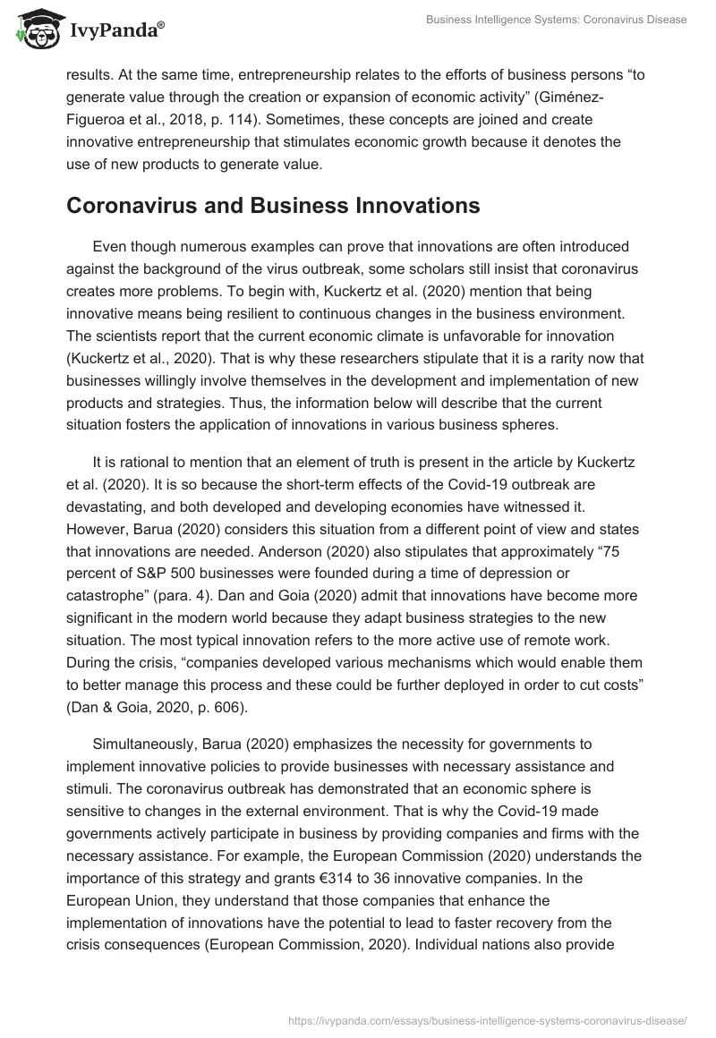 Business Intelligence Systems: Coronavirus Disease. Page 3