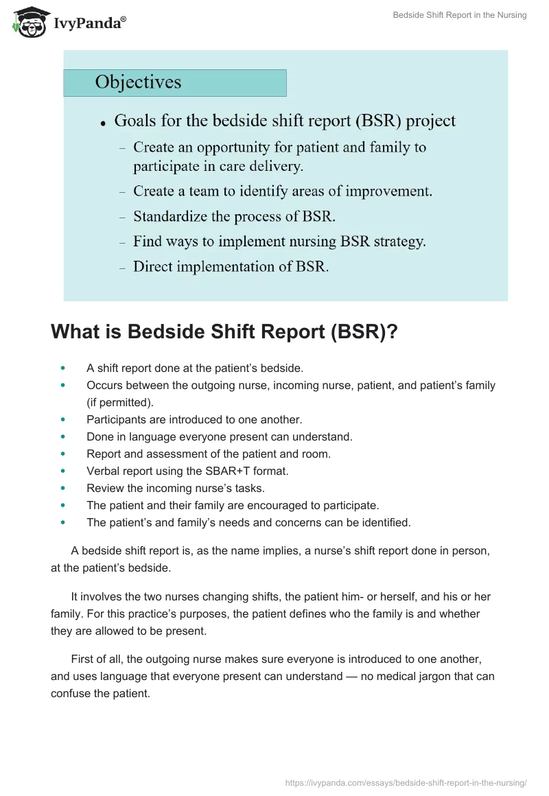 Bedside Shift Report in the Nursing. Page 2