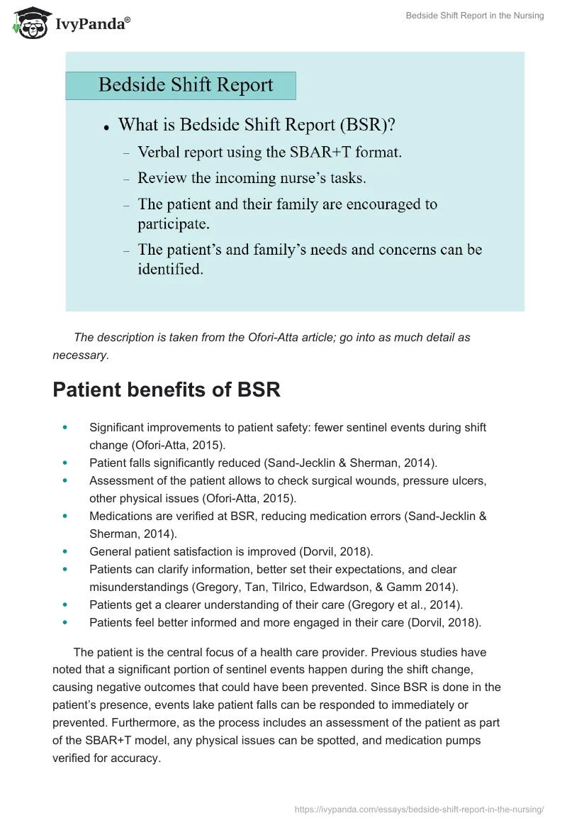 Bedside Shift Report in the Nursing. Page 4