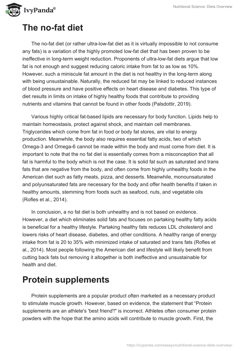 Nutritional Science: Diets Overview. Page 2