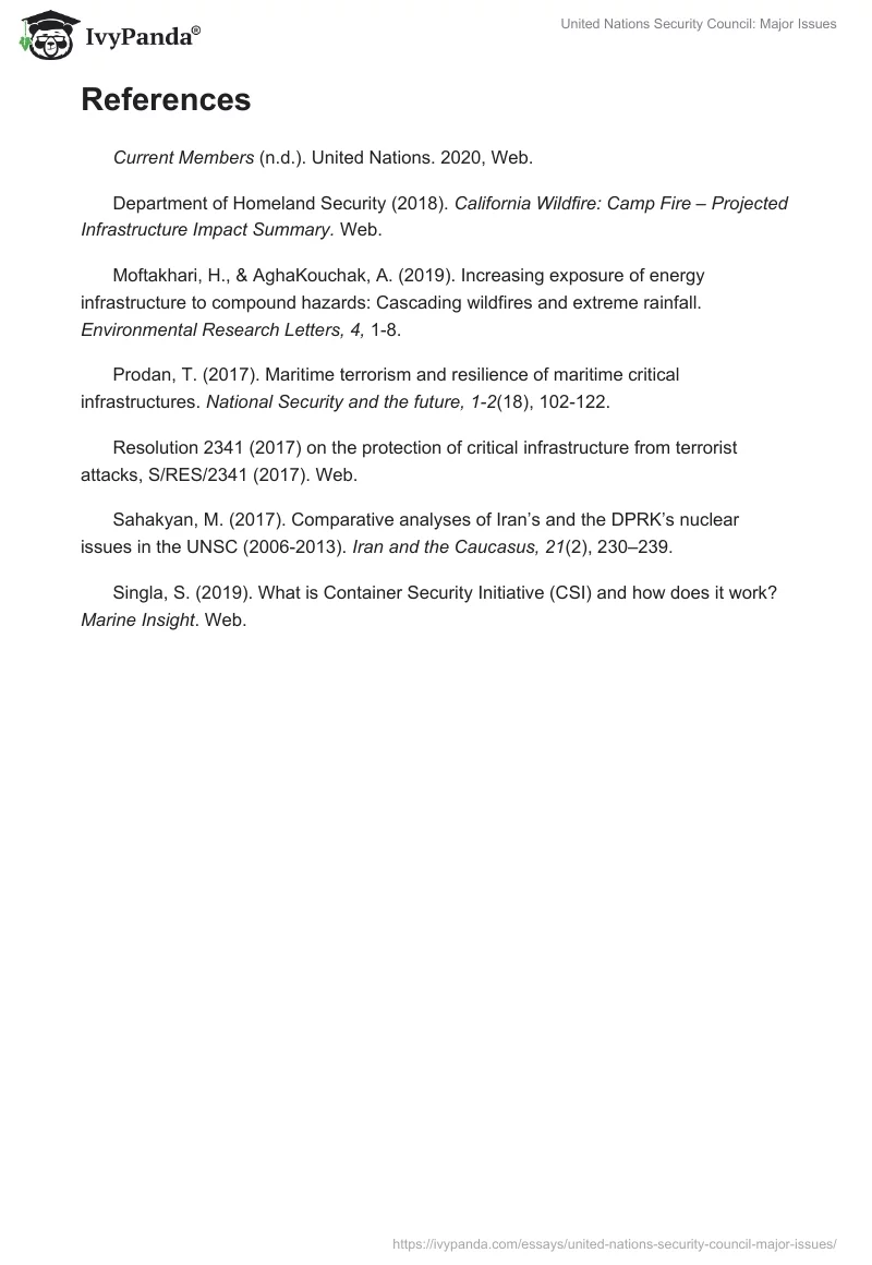 United Nations Security Council: Major Issues. Page 4