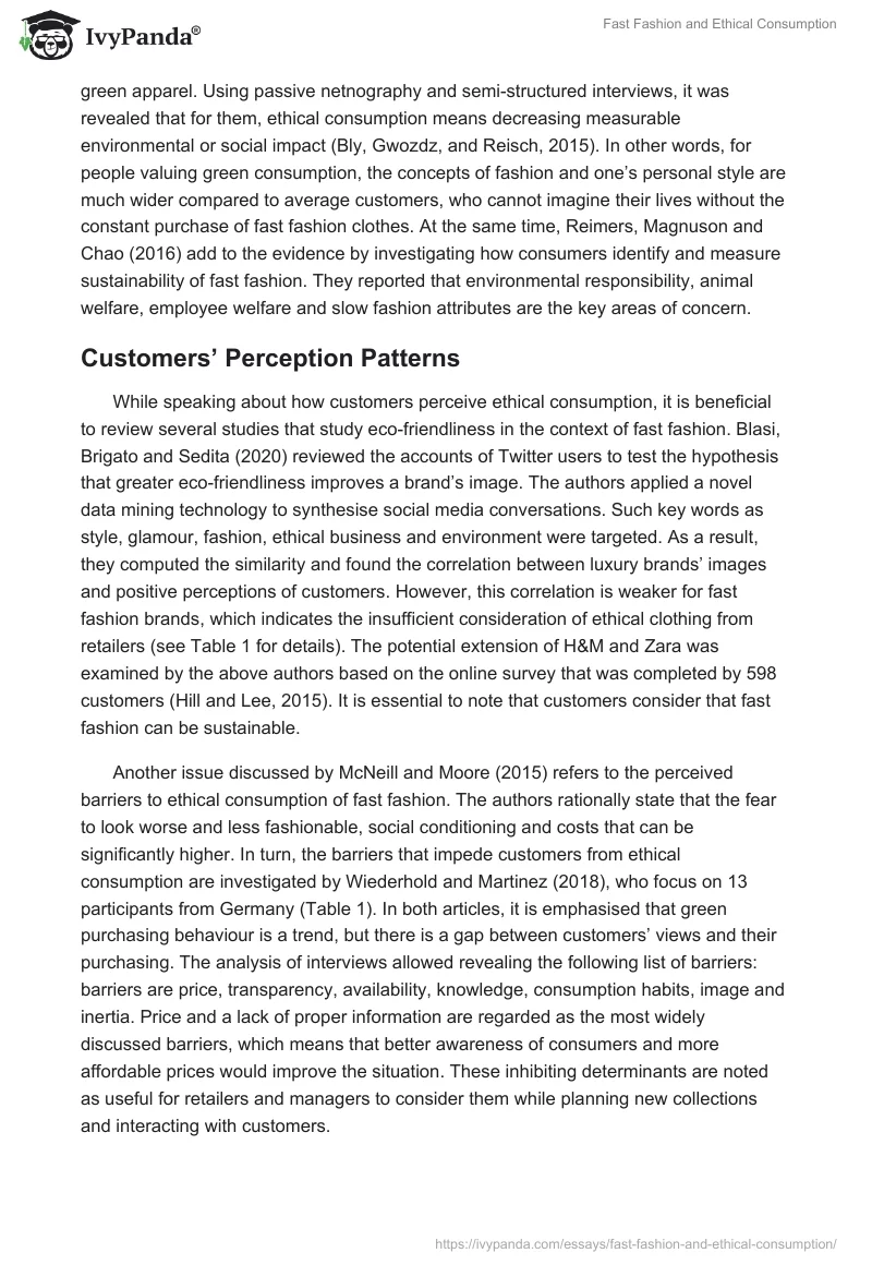 Fast Fashion and Ethical Consumption. Page 5