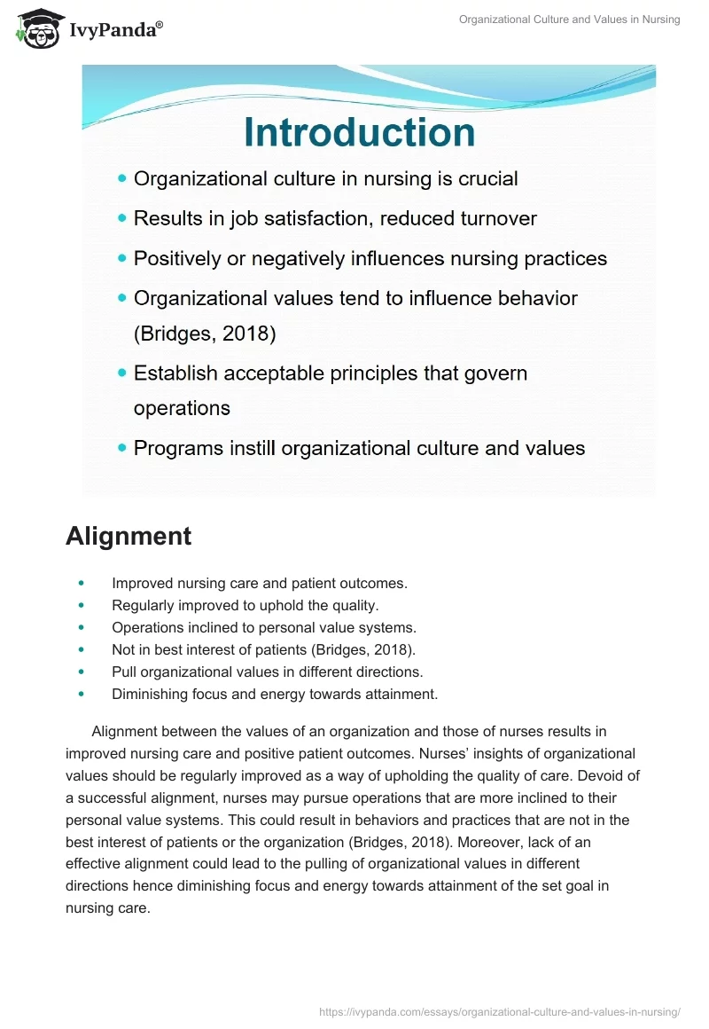 Organizational Culture and Values in Nursing. Page 2