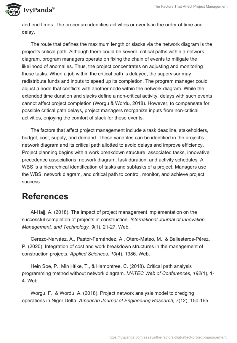 The Factors That Affect Project Management. Page 2