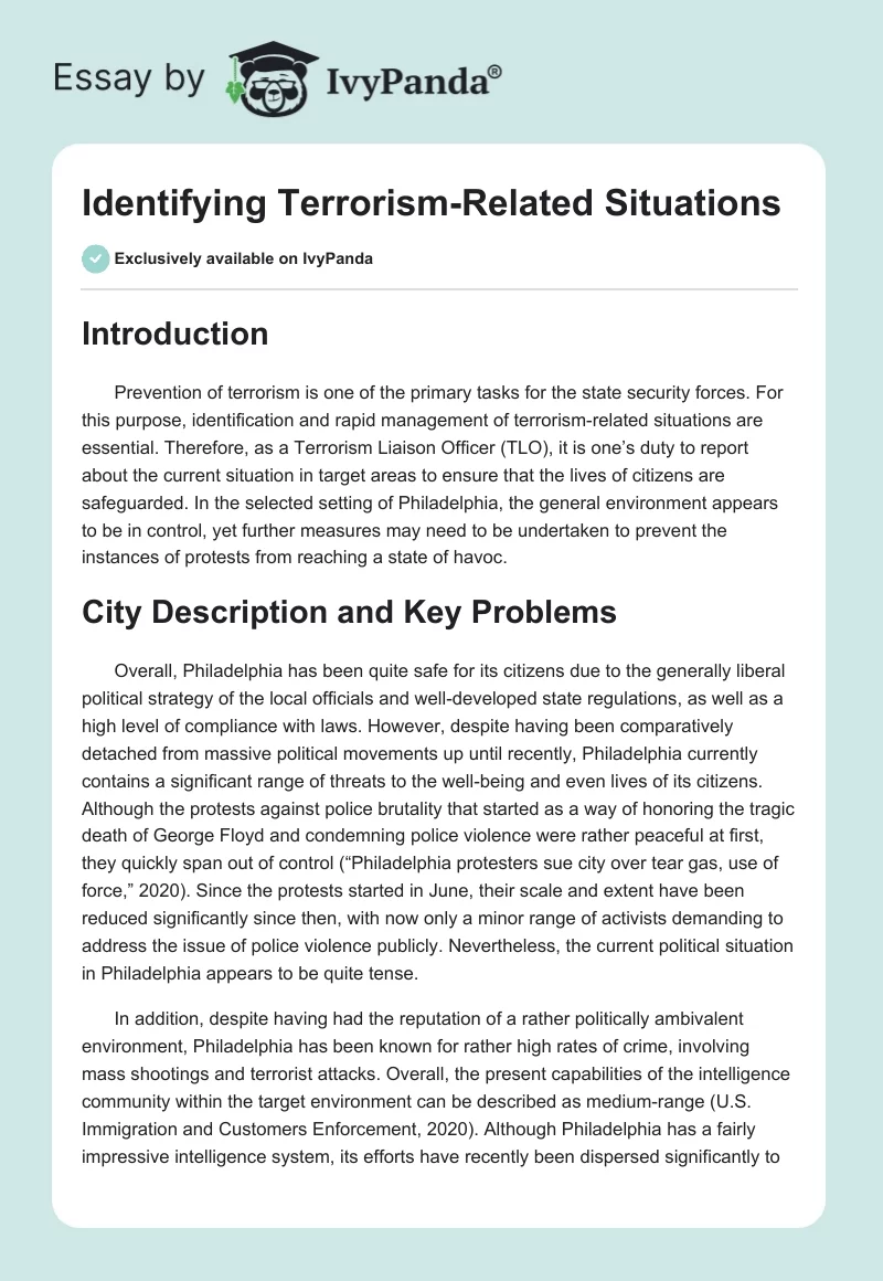 Identifying Terrorism-Related Situations. Page 1