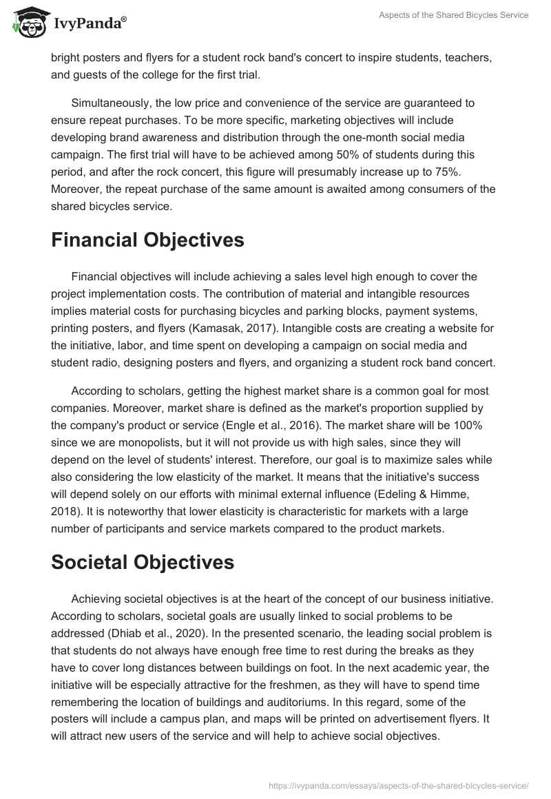 Aspects of the Shared Bicycles Service. Page 3