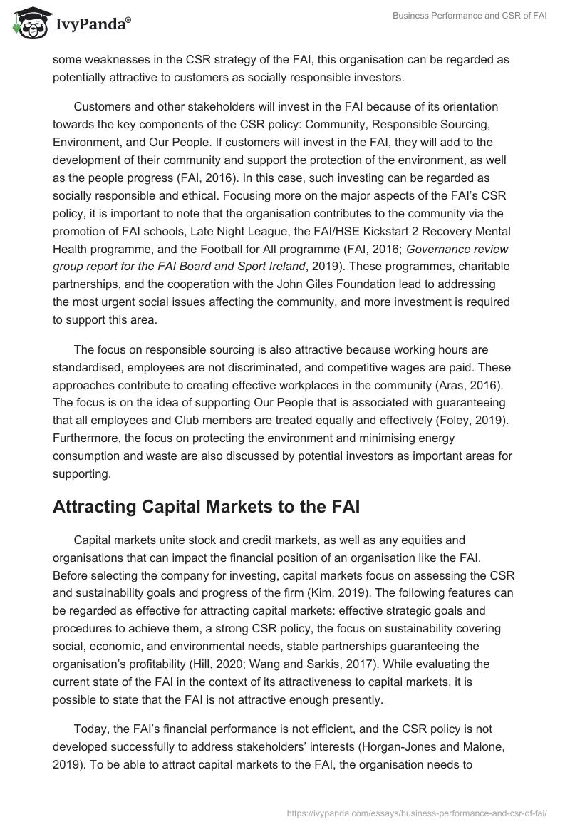 Business Performance and CSR of FAI. Page 4