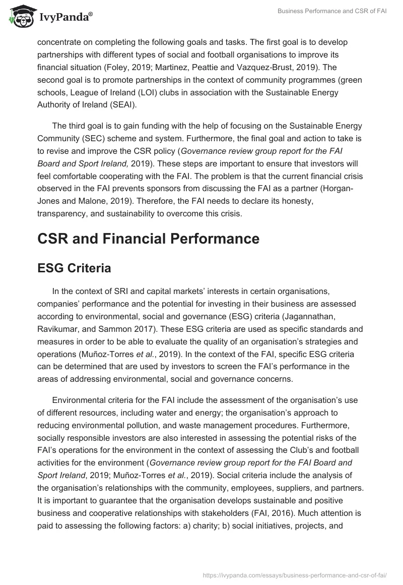 Business Performance and CSR of FAI. Page 5