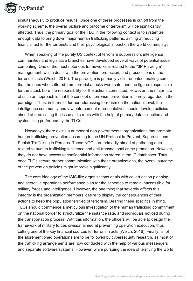 Intelligence Issues in Human Trafficking. Page 3