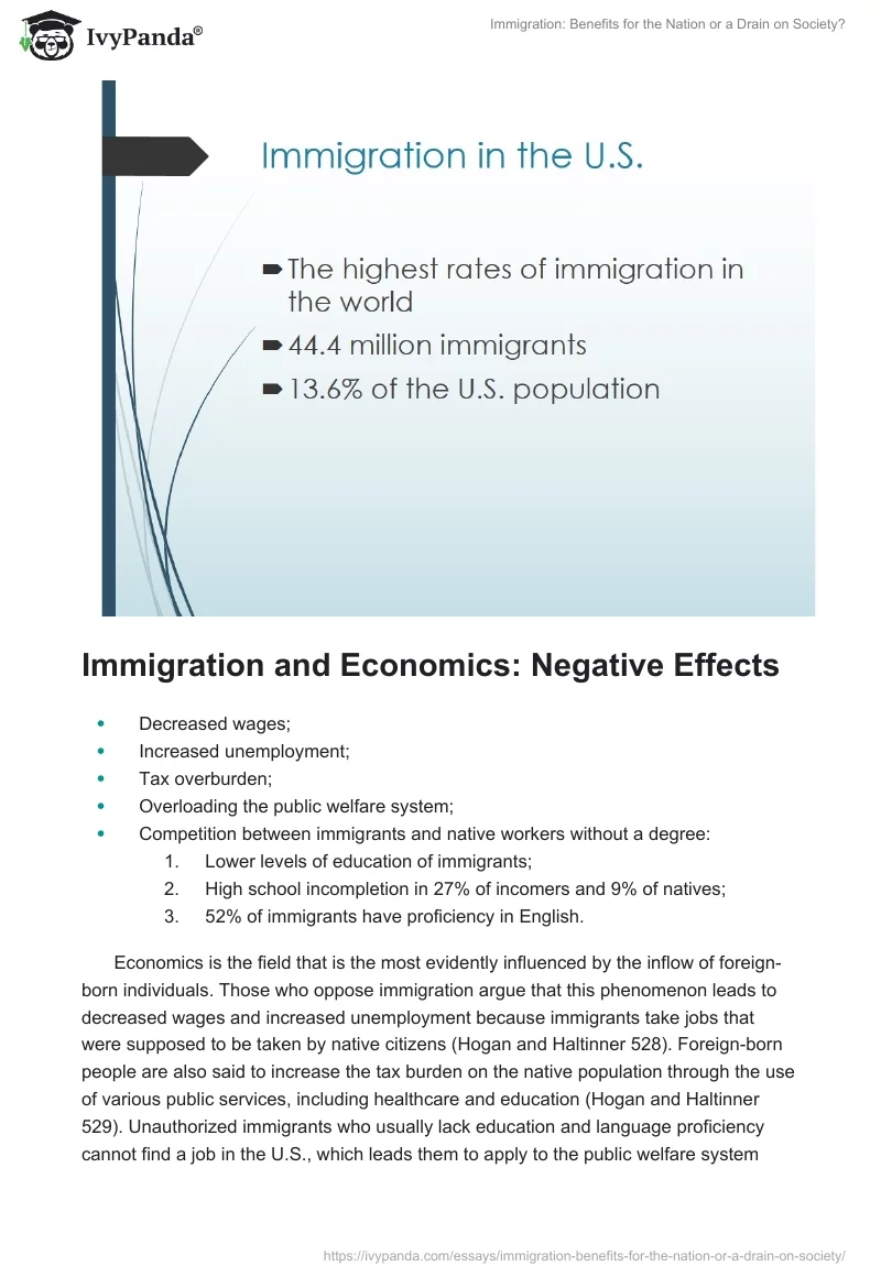 Immigration: Benefits for the Nation or a Drain on Society?. Page 2