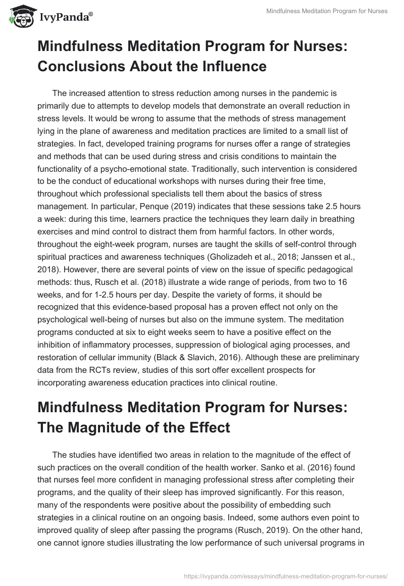 Mindfulness Meditation Program for Nurses. Page 3
