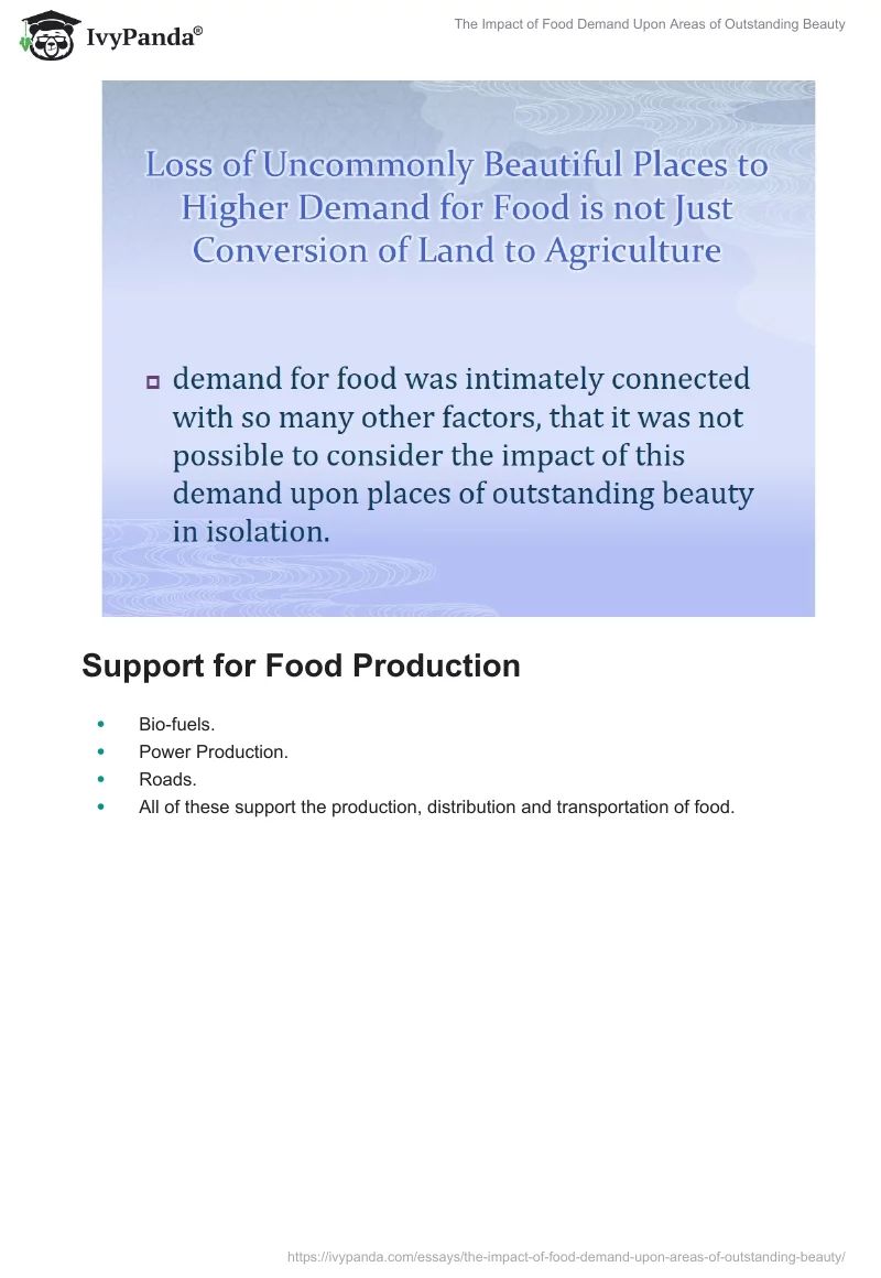 The Impact of Food Demand Upon Areas of Outstanding Beauty. Page 2