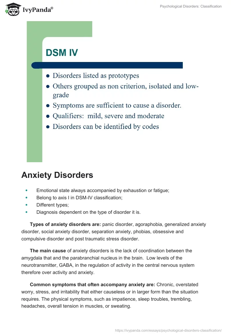 Psychological Disorders: Classification. Page 4