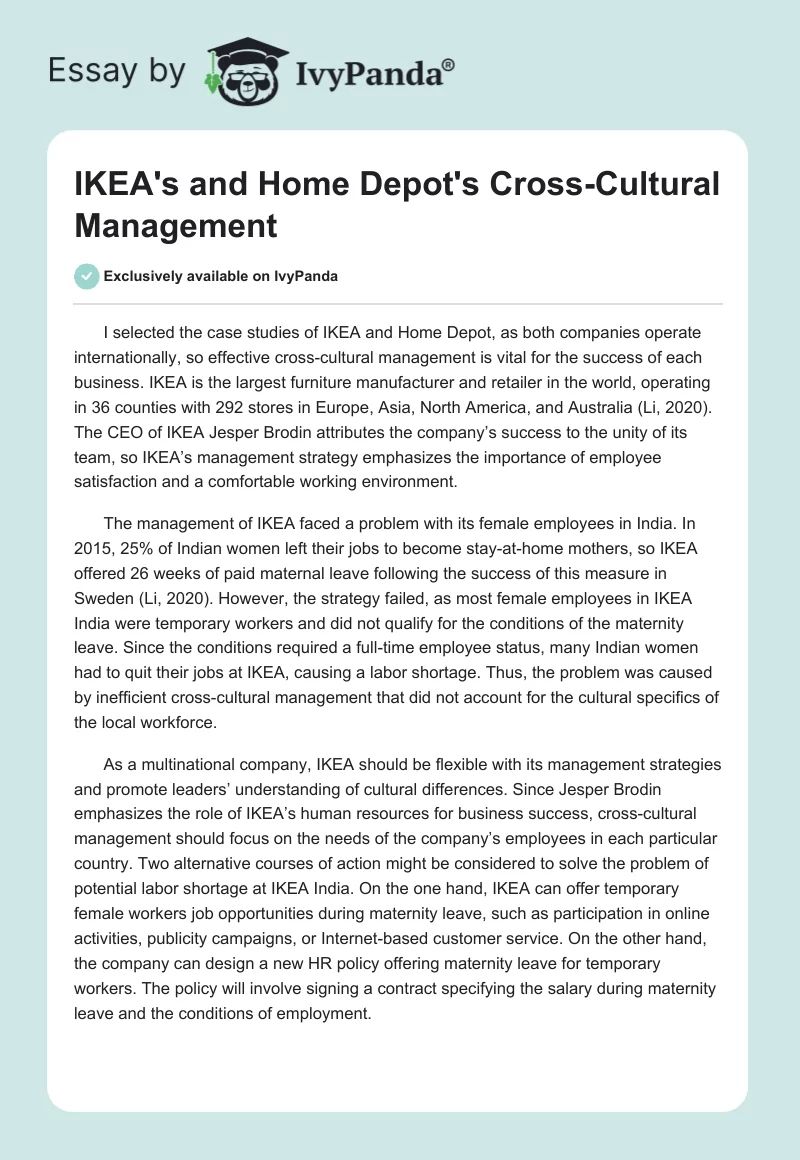 cross cultural management case study pdf